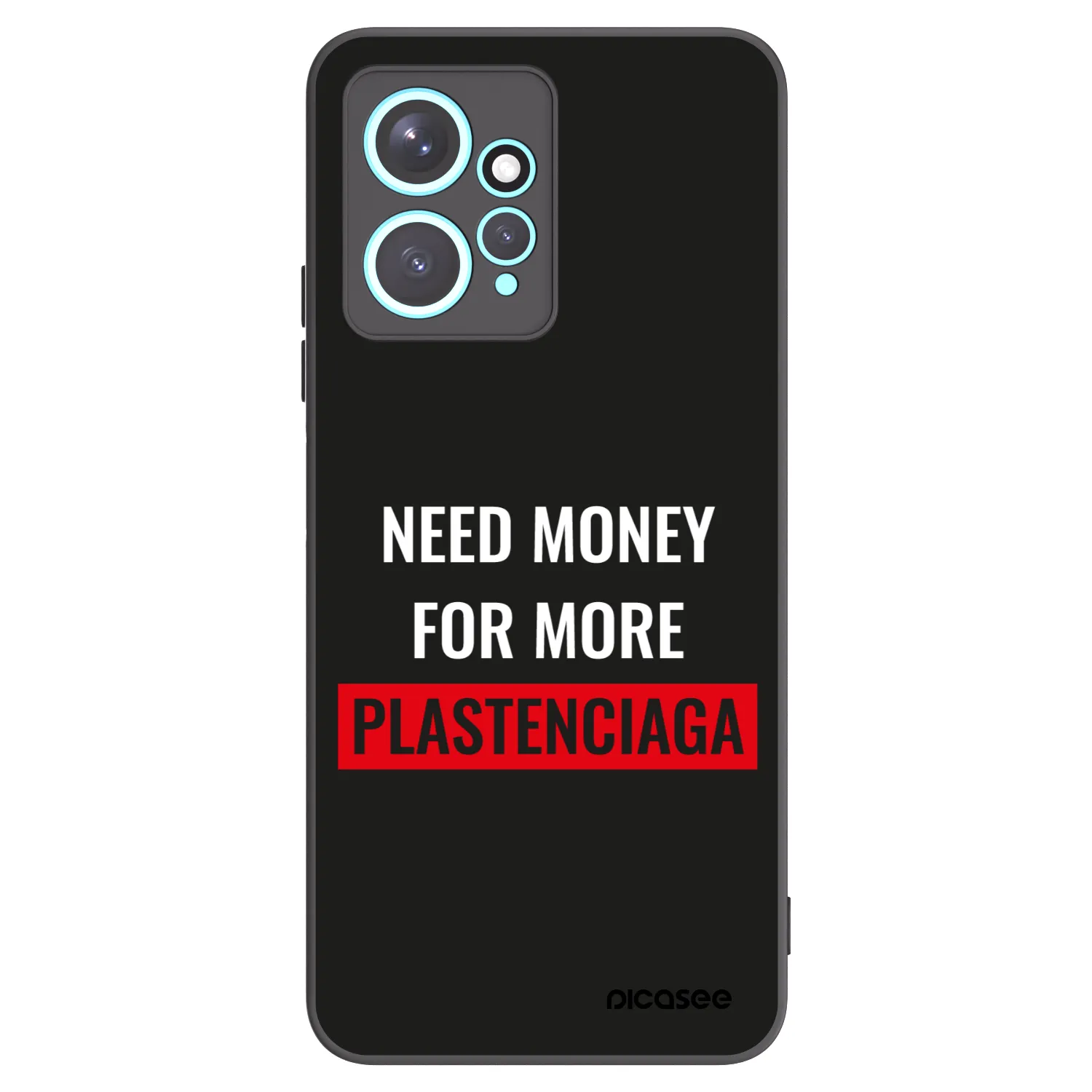 Picasee silikonowe czarne etui na Xiaomi Redmi Note 12 4G - More PLASTENCIAGA