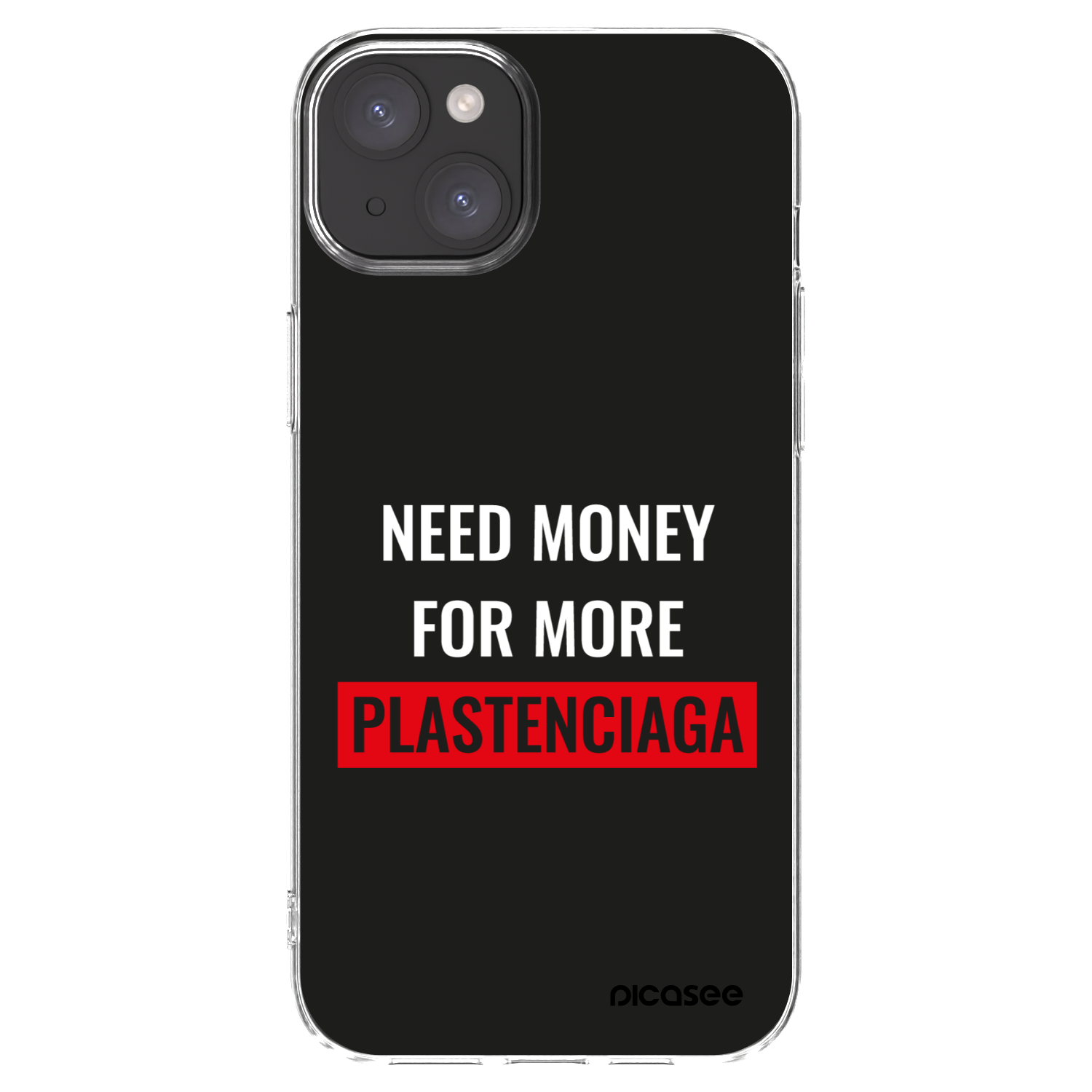 Picasee silikonowe przeźroczyste etui na Apple iPhone 15 Plus - More PLASTENCIAGA