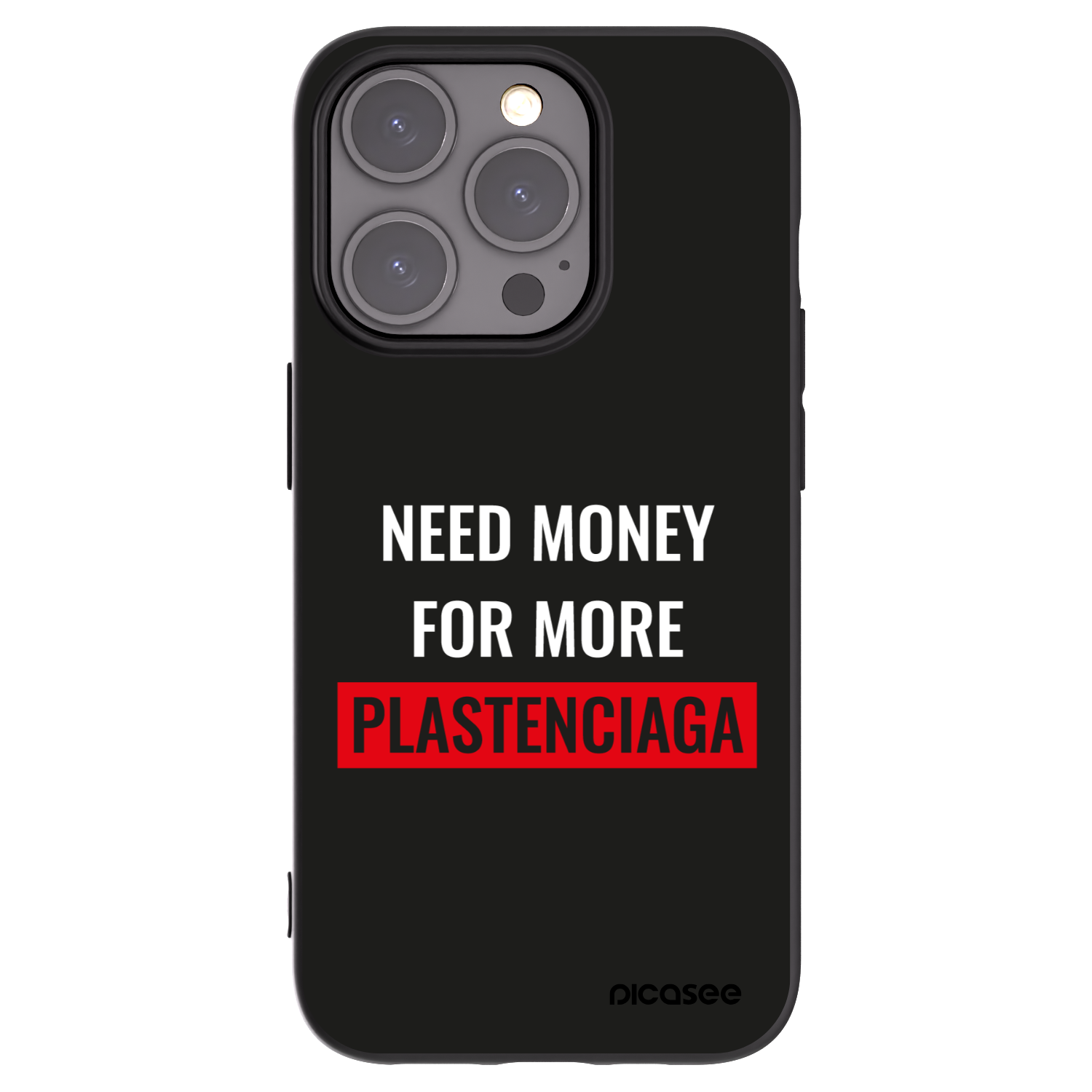 Picasee silikonowe czarne etui na Apple iPhone 15 Pro - More PLASTENCIAGA