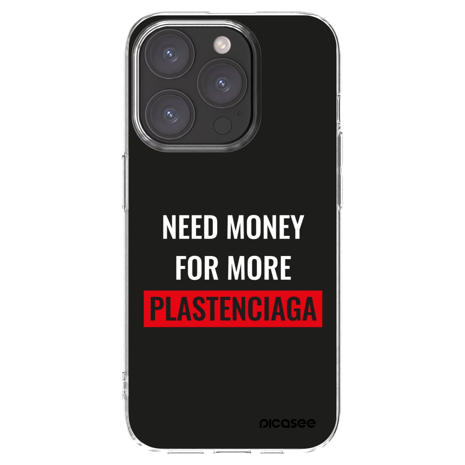 Picasee silikonowe przeźroczyste etui na Apple iPhone 15 Pro - More PLASTENCIAGA