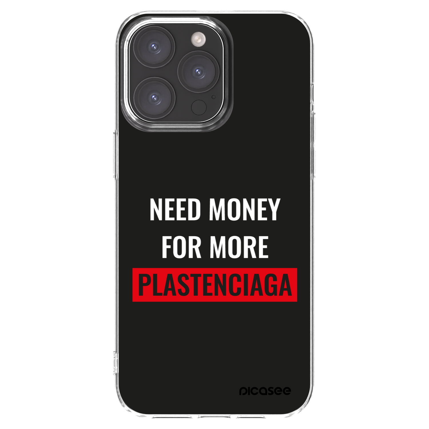 Picasee silikonowe przeźroczyste etui na Apple iPhone 15 Pro Max - More PLASTENCIAGA