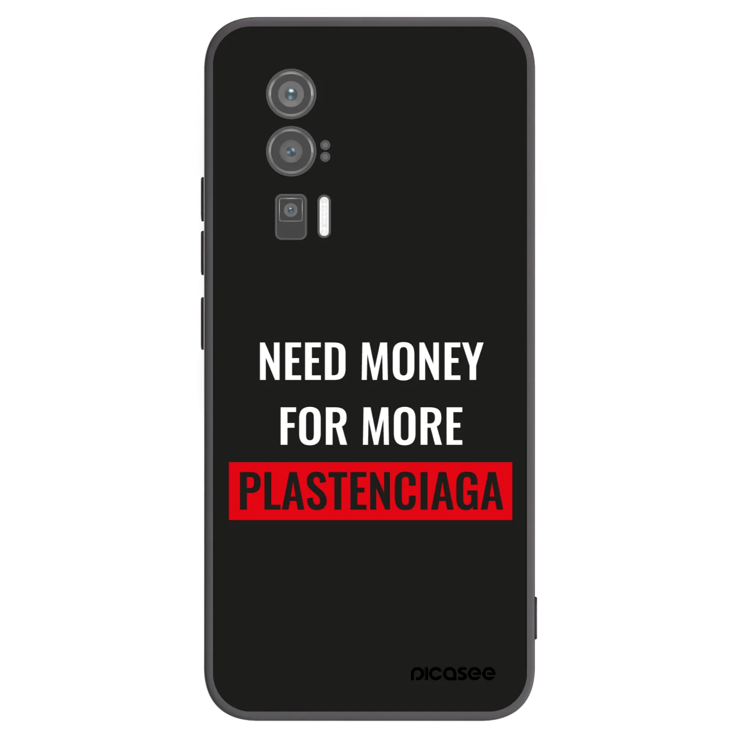 Picasee silikonowe czarne etui na Xiaomi Poco F5 Pro 5G - More PLASTENCIAGA