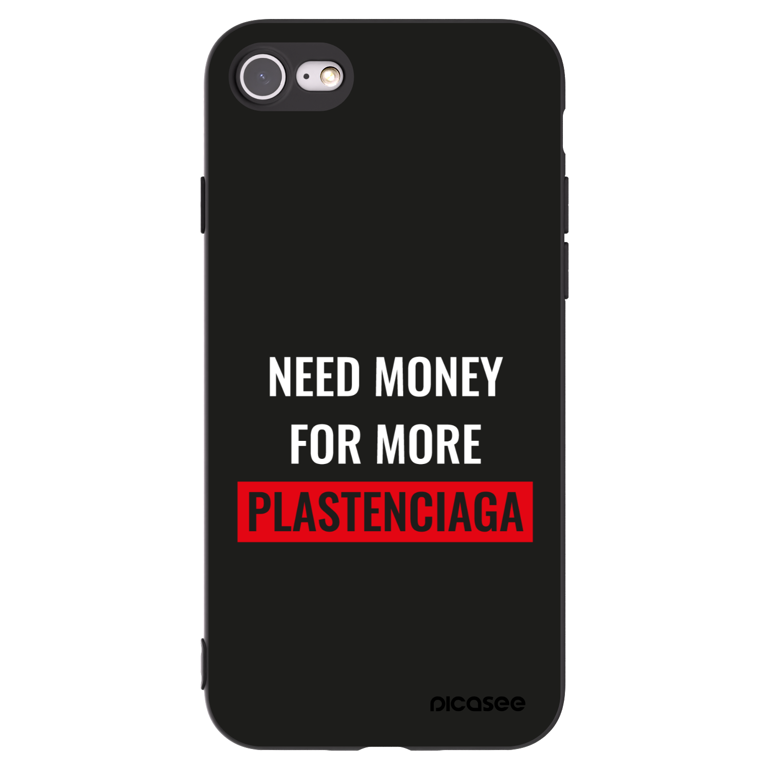 Picasee silikonowe czarne etui na Apple iPhone 7 - More PLASTENCIAGA