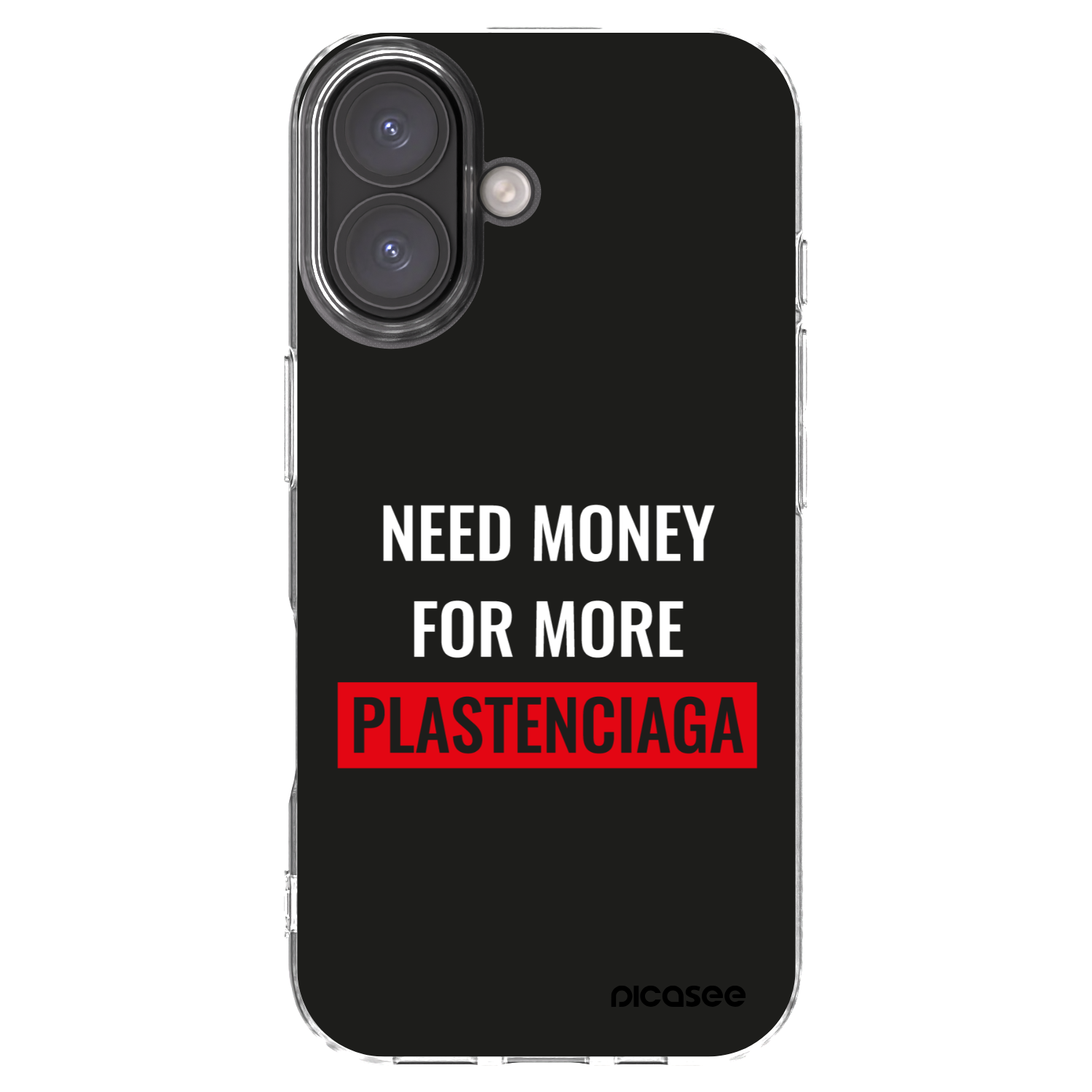 Picasee silikonowe przeźroczyste etui na Apple iPhone 16 - More PLASTENCIAGA
