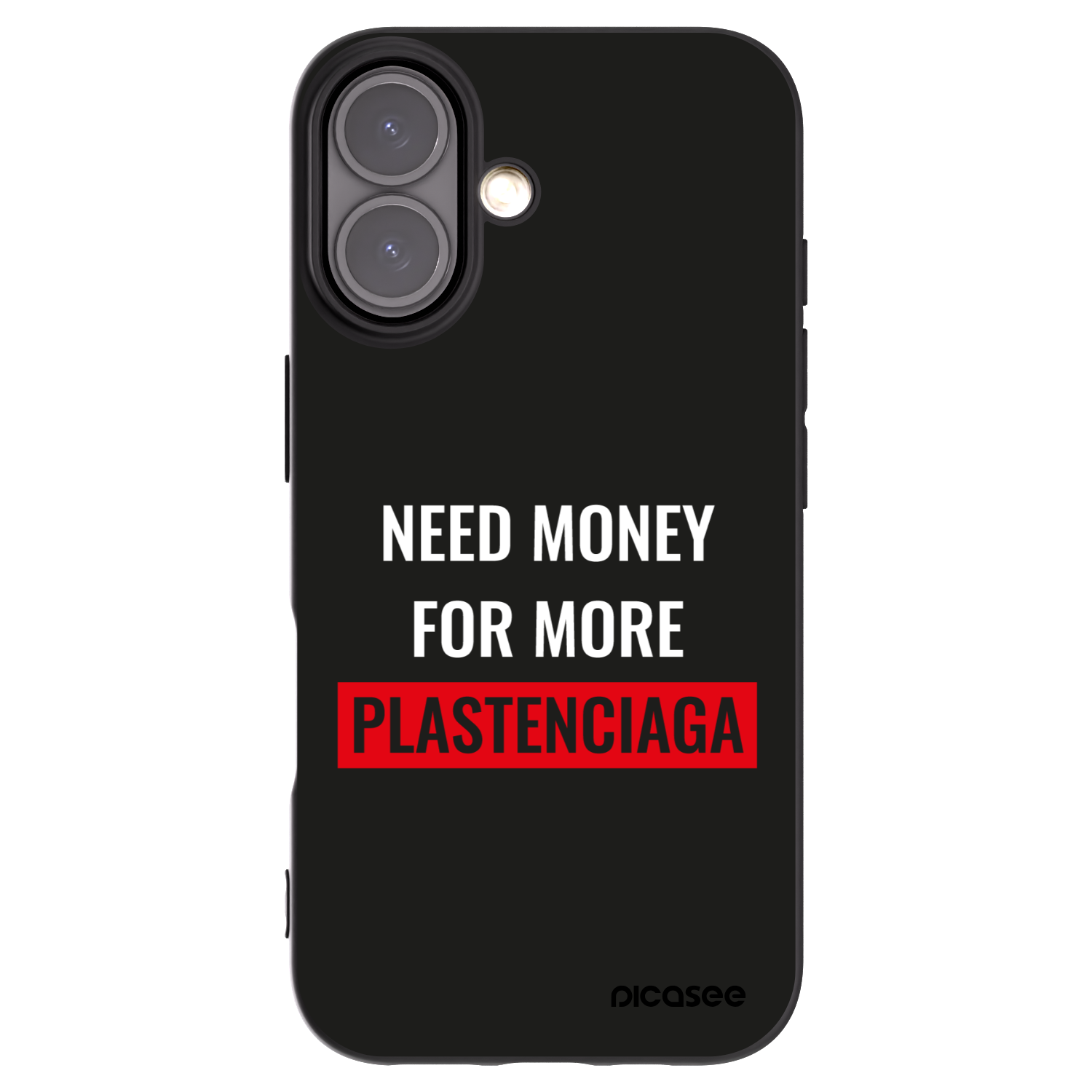 Picasee silikonowe czarne etui na Apple iPhone 16 - More PLASTENCIAGA