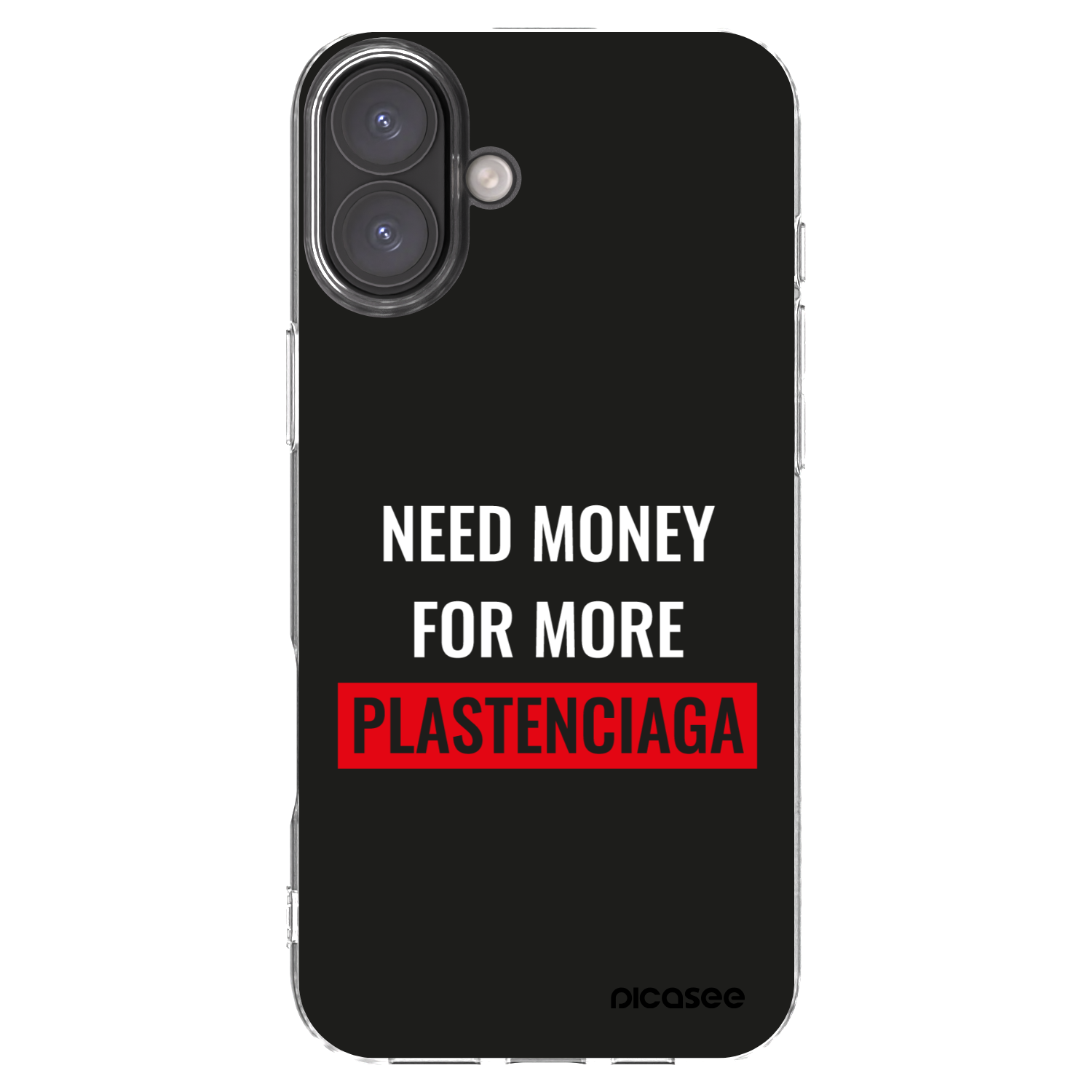 Picasee silikonowe przeźroczyste etui na Apple iPhone 16 Plus - More PLASTENCIAGA