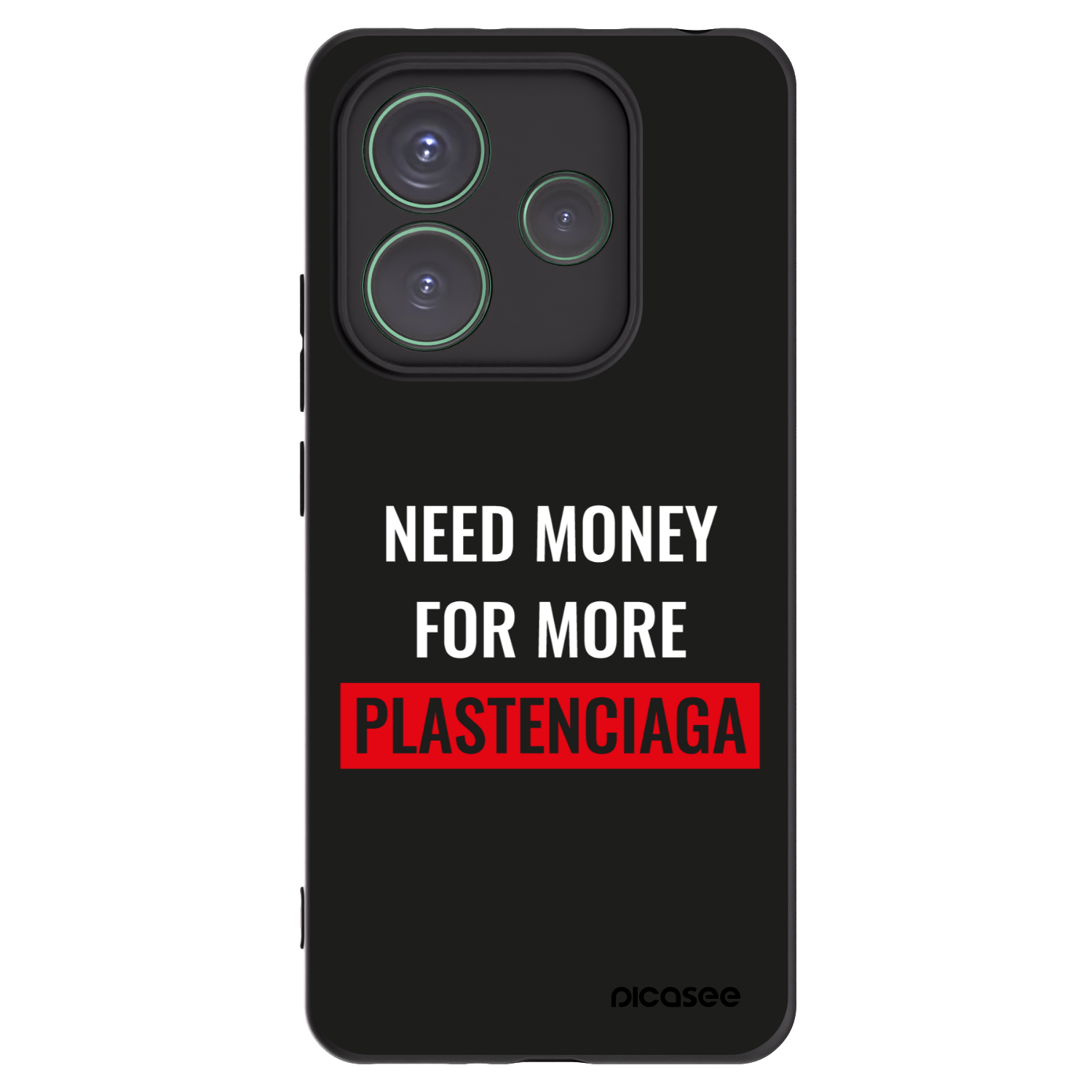Picasee silikonowe czarne etui na Xiaomi Redmi Note 14 5G - More PLASTENCIAGA