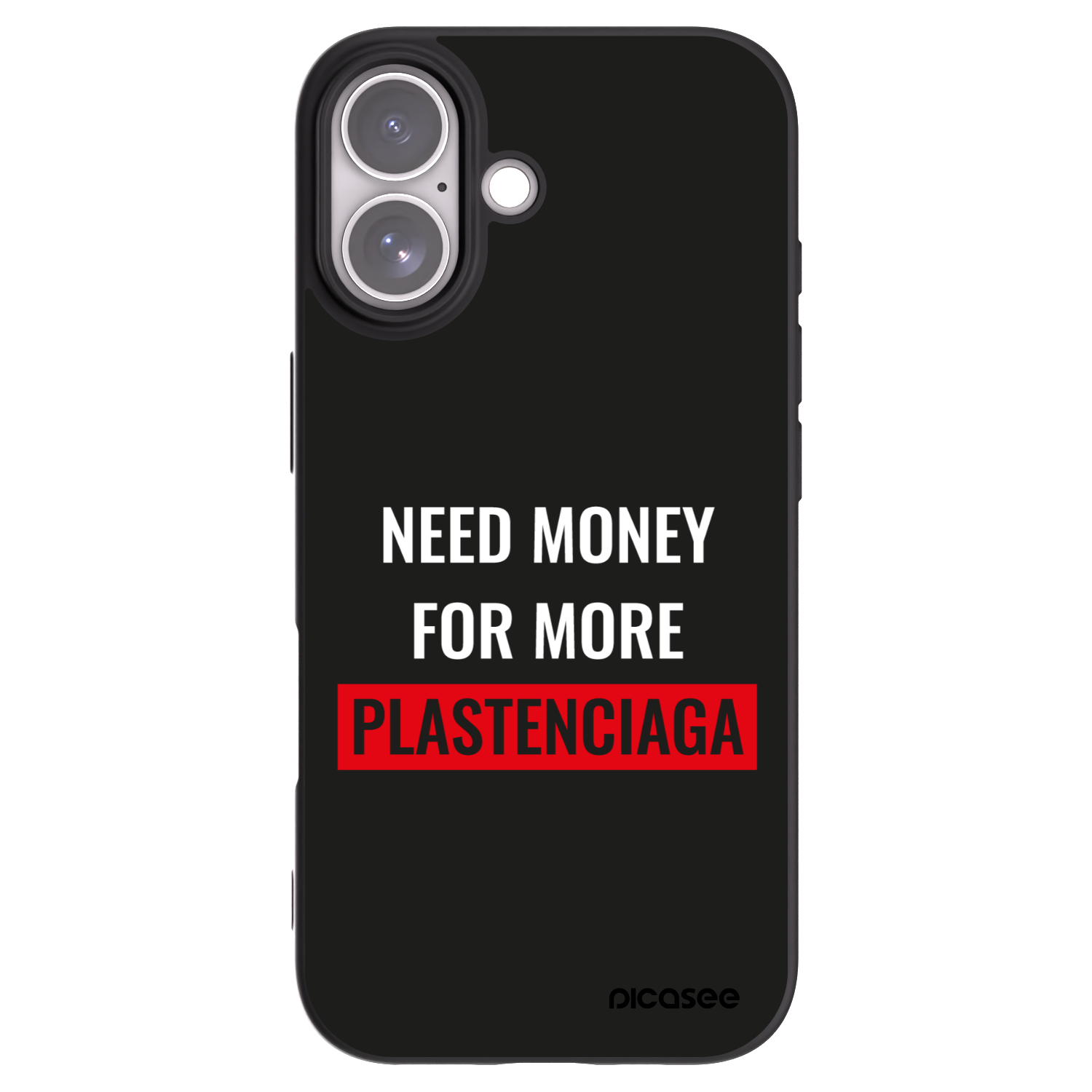 Picasee silikonowe czarne etui na Apple iPhone 17 - More PLASTENCIAGA