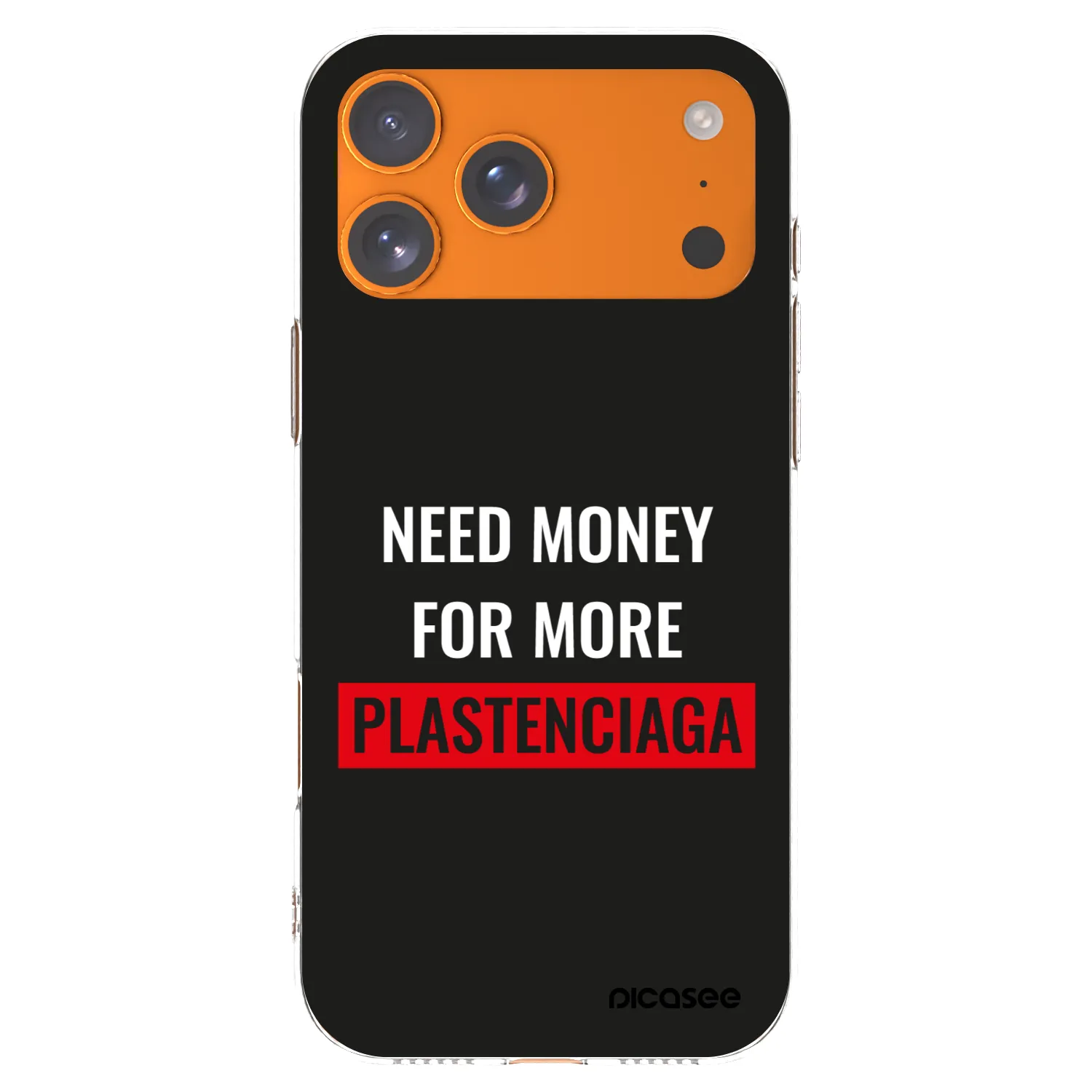 Picasee silikonowe przeźroczyste etui na Apple iPhone 17 Pro Max - More PLASTENCIAGA