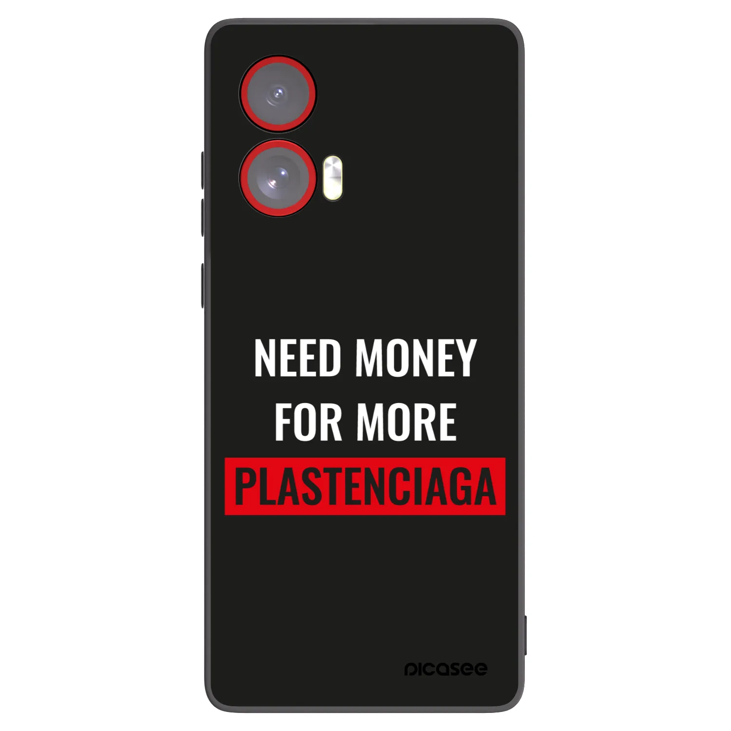 Picasee silikonowe czarne etui na Motorola Edge 50 Fusion - More PLASTENCIAGA