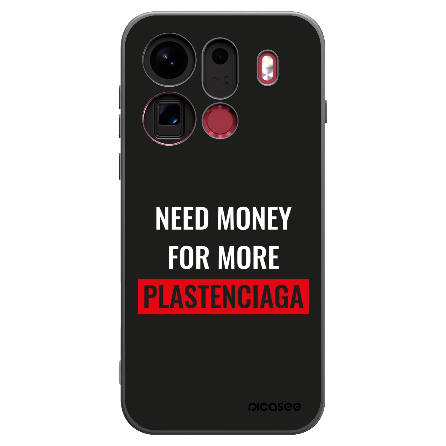 Picasee silikonowe czarne etui na OPPO Find X9 Pro - More PLASTENCIAGA
