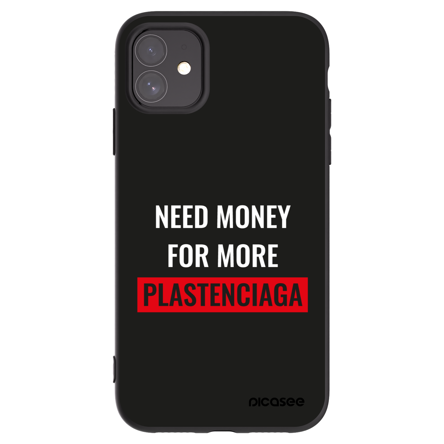 Picasee silikonowe czarne etui na Apple iPhone 11 - More PLASTENCIAGA