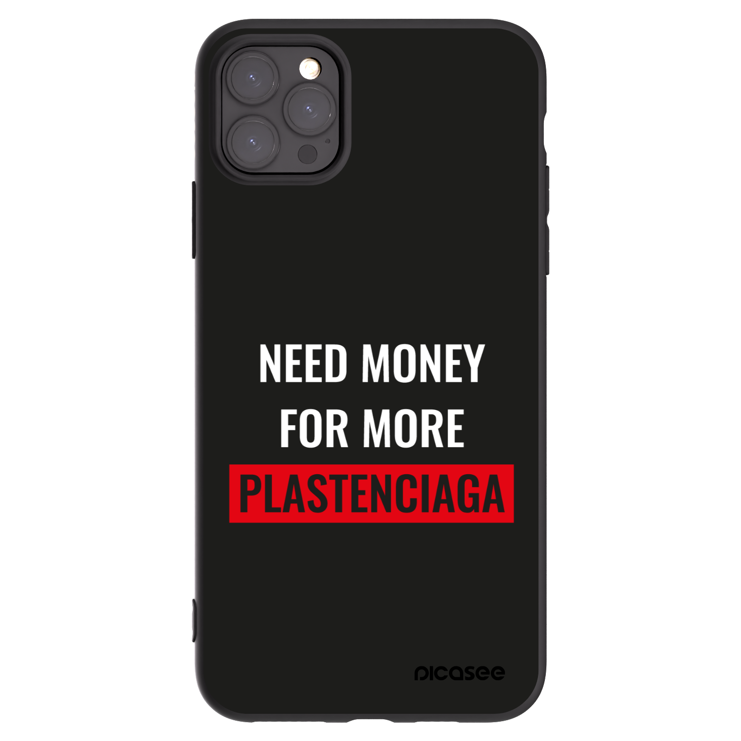 Picasee silikonowe czarne etui na Apple iPhone 11 Pro Max - More PLASTENCIAGA