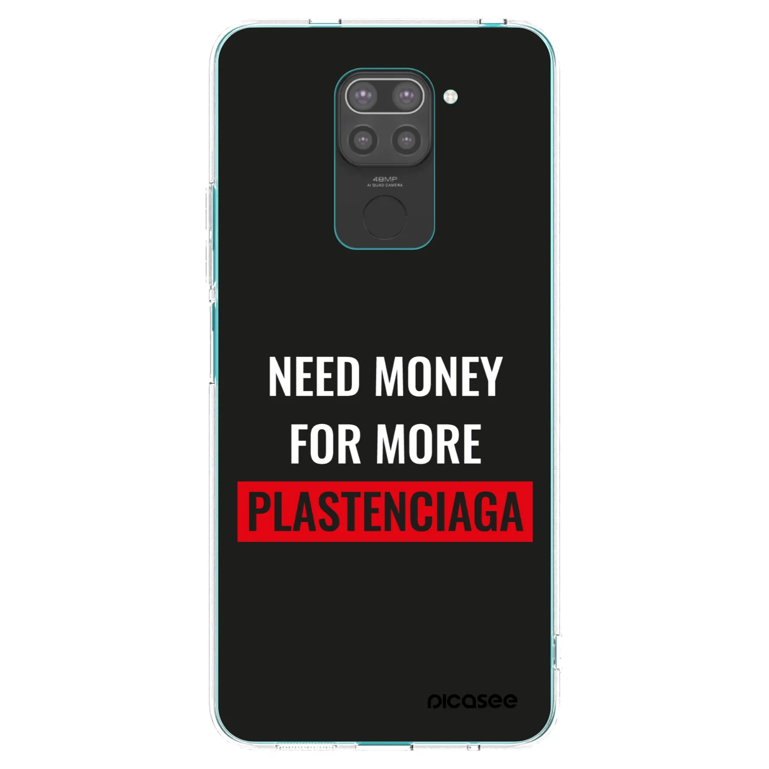 Picasee silikonowe czarne etui na Xiaomi Redmi Note 9 - More PLASTENCIAGA