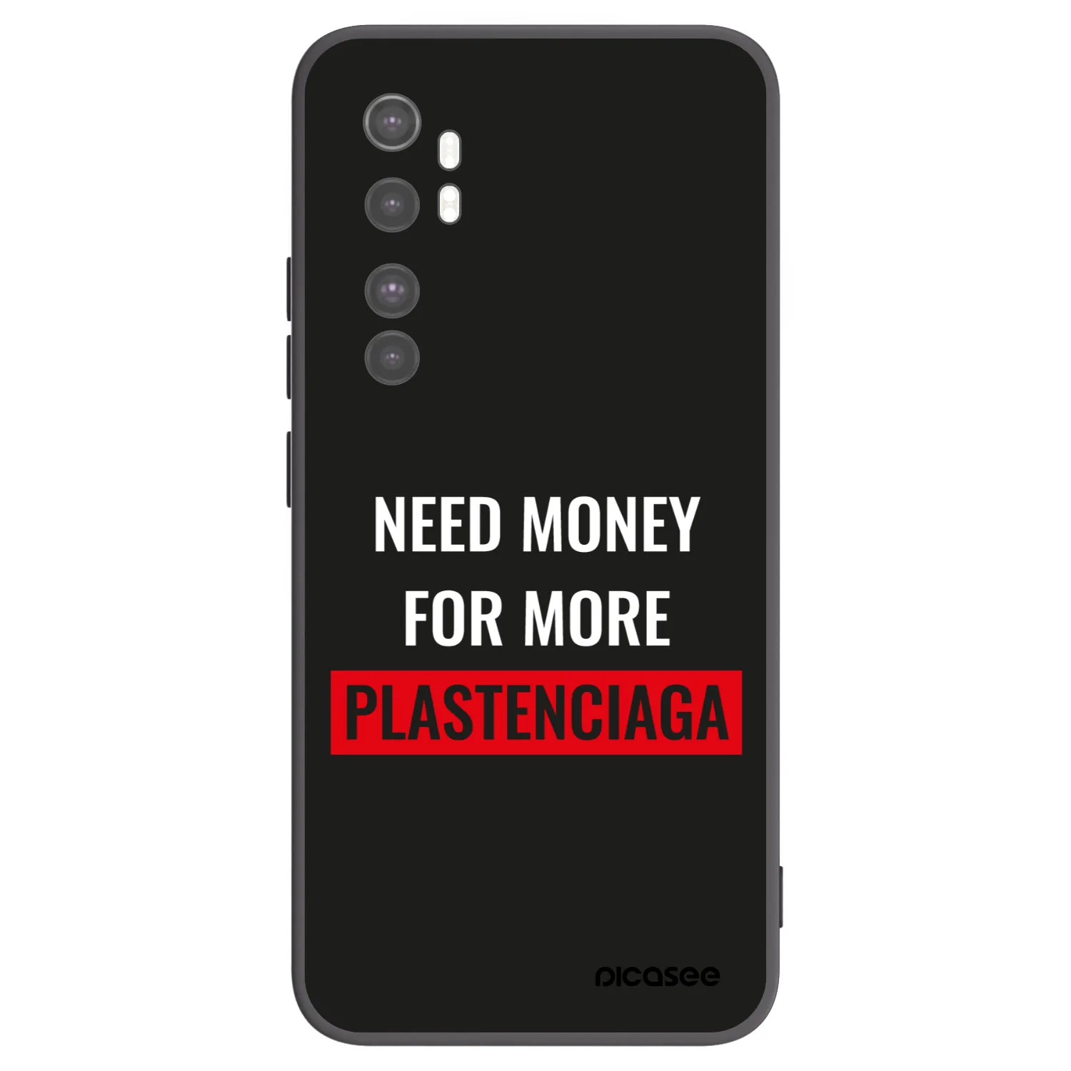 Picasee silikonowe czarne etui na Xiaomi Mi Note 10 Lite - More PLASTENCIAGA