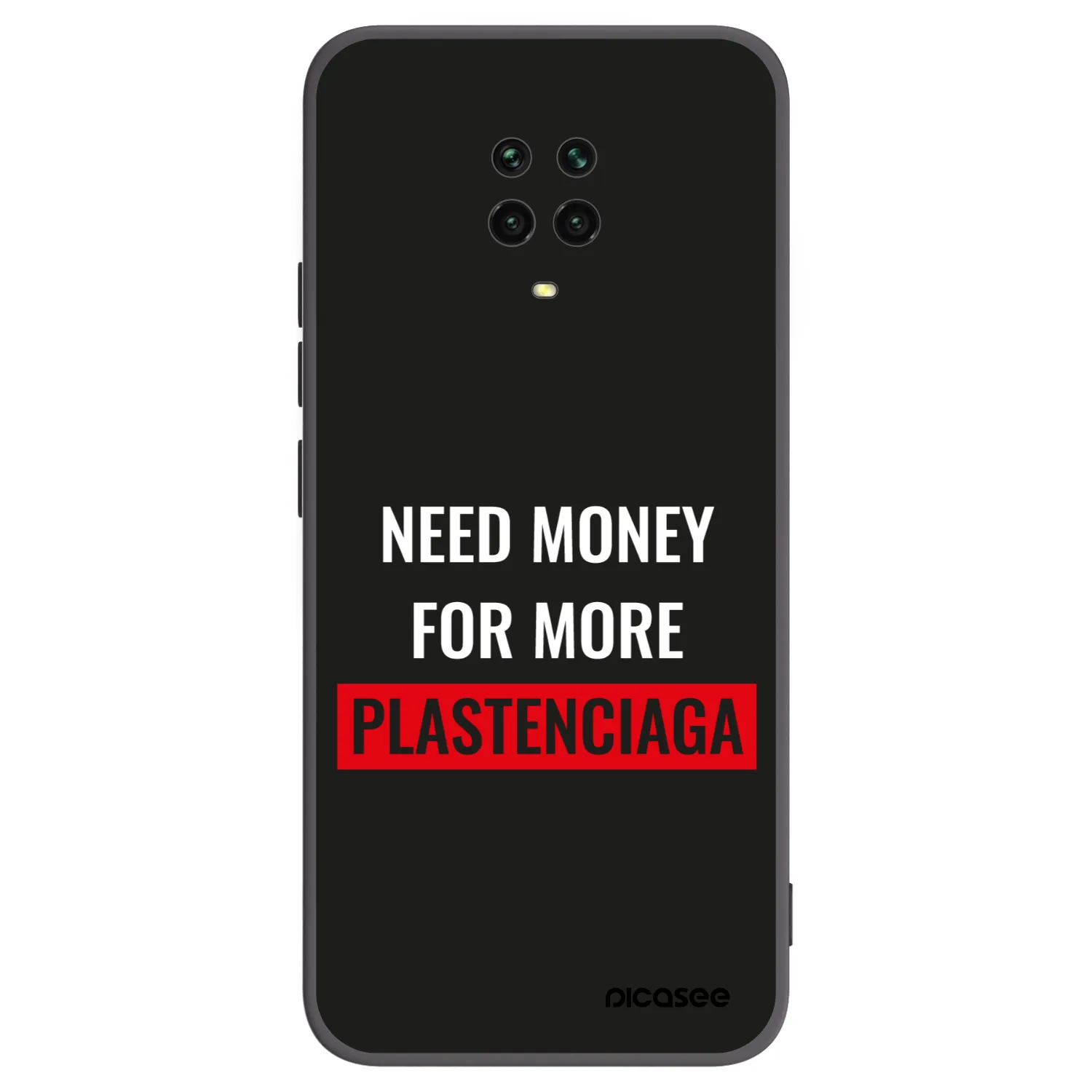 Picasee silikonowe czarne etui na Xiaomi Redmi Note 9S - More PLASTENCIAGA
