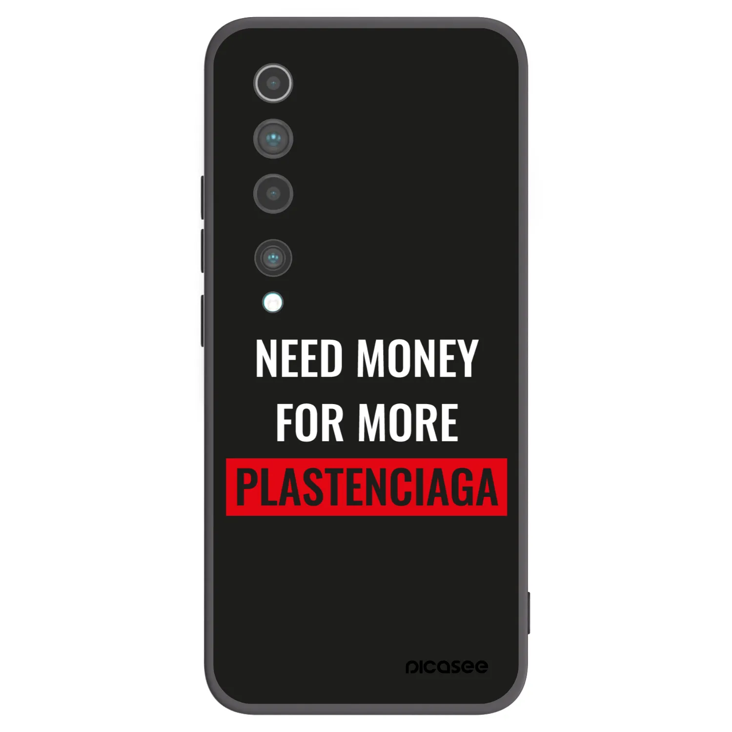 Picasee silikonowe czarne etui na Xiaomi Mi 10 - More PLASTENCIAGA