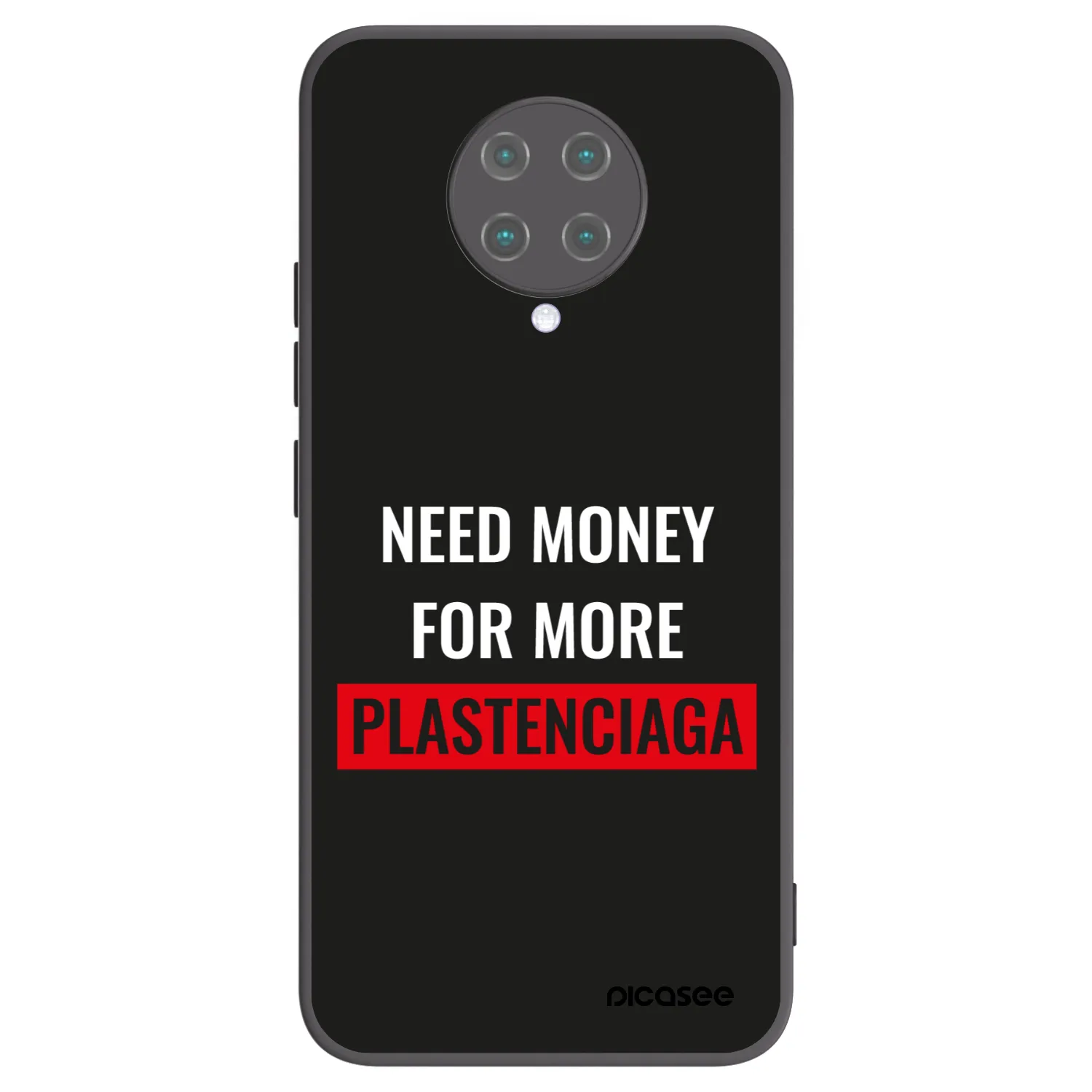 Picasee silikonowe czarne etui na Xiaomi Poco F2 Pro - More PLASTENCIAGA