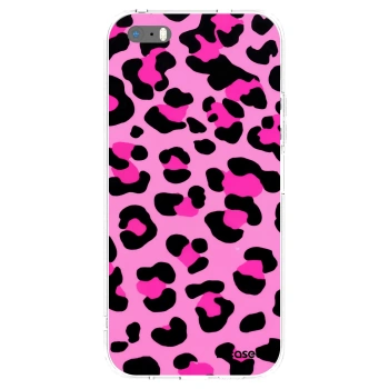 Picasee silikonowe przeźroczyste etui na Apple iPhone 5/5S/SE - Pink Tiger
