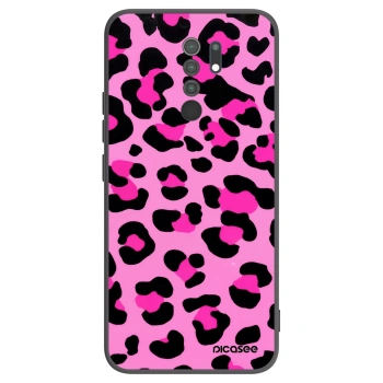 Picasee silikonowe czarne etui na Xiaomi Redmi 9 - Pink Tiger