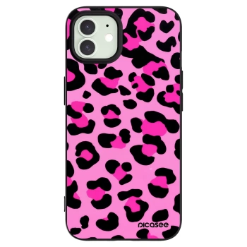 Picasee silikonowe czarne etui na Apple iPhone 12 - Pink Tiger