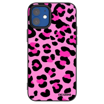 Picasee silikonowe czarne etui na Apple iPhone 12 mini - Pink Tiger