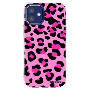 Picasee silikonowe przeźroczyste etui na Apple iPhone 12 mini - Pink Tiger