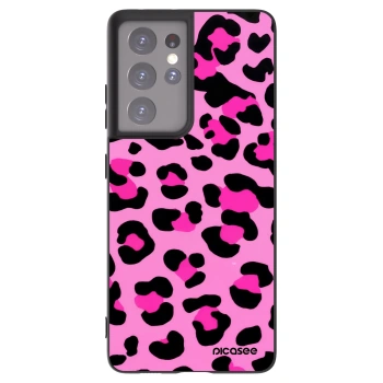 Picasee silikonowe czarne etui na Samsung Galaxy S21 Ultra 5G G998B - Pink Tiger