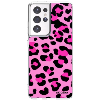 Picasee silikonowe przeźroczyste etui na Samsung Galaxy S21 Ultra 5G G998B - Pink Tiger