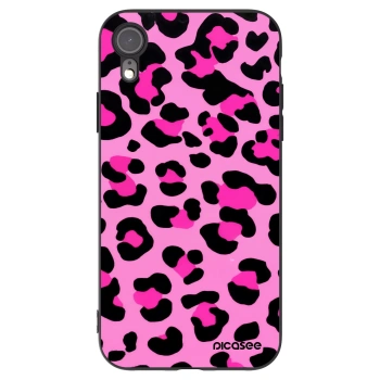 Picasee silikonowe czarne etui na Apple iPhone XR - Pink Tiger