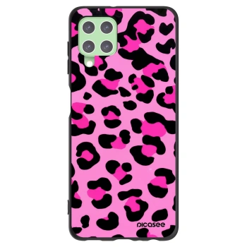 Picasee silikonowe czarne etui na Samsung Galaxy A22 A225F 4G - Pink Tiger