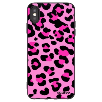 Picasee silikonowe czarne etui na Apple iPhone XS Max - Pink Tiger