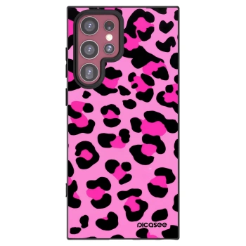 Picasee silikonowe czarne etui na Samsung Galaxy S22 Ultra 5G - Pink Tiger