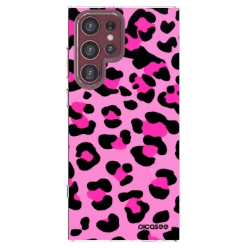 Picasee silikonowe przeźroczyste etui na Samsung Galaxy S22 Ultra 5G - Pink Tiger