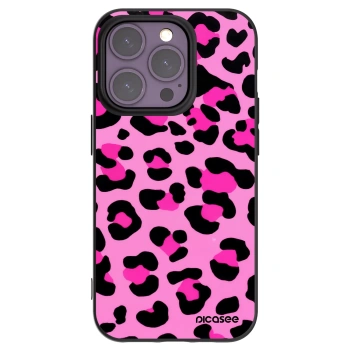 Picasee silikonowe czarne etui na Apple iPhone 14 Pro - Pink Tiger