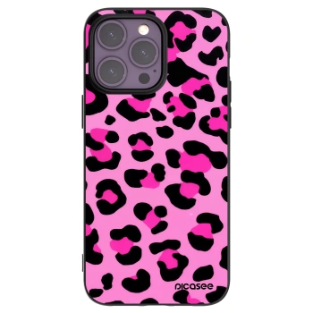Picasee silikonowe czarne etui na Apple iPhone 14 Pro Max - Pink Tiger