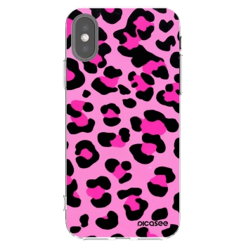 Picasee silikonowe przeźroczyste etui na Apple iPhone X/XS - Pink Tiger