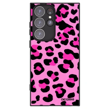 Picasee silikonowe czarne etui na Samsung Galaxy S23 Ultra 5G - Pink Tiger