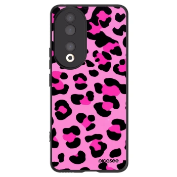 Picasee silikonowe czarne etui na Honor 90 5G - Pink Tiger