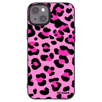 Picasee silikonowe czarne etui na Apple iPhone 15 Plus - Pink Tiger