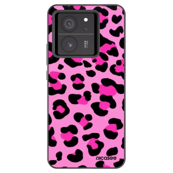 Picasee silikonowe czarne etui na Xiaomi 13T - Pink Tiger
