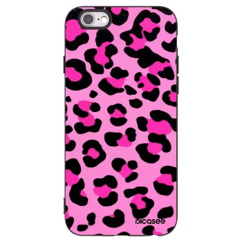 Picasee silikonowe czarne etui na Apple iPhone 6/6S - Pink Tiger