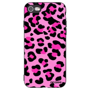 Picasee silikonowe czarne etui na Apple iPhone 7 - Pink Tiger