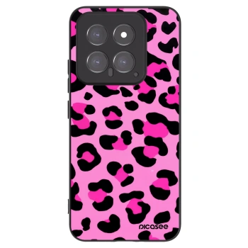 Picasee silikonowe czarne etui na Xiaomi 14 - Pink Tiger