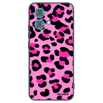 Picasee silikonowe czarne etui na Motorola Edge 40 Neo - Pink Tiger