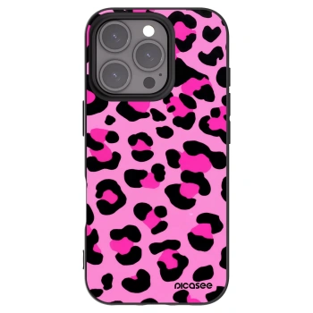Picasee silikonowe czarne etui na Apple iPhone 16 Pro - Pink Tiger