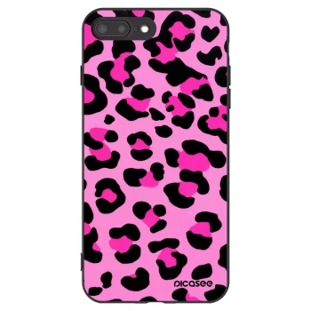 Picasee silikonowe czarne etui na Apple iPhone 7 Plus - Pink Tiger