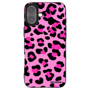 Picasee silikonowe czarne etui na Apple iPhone 16 Plus - Pink Tiger