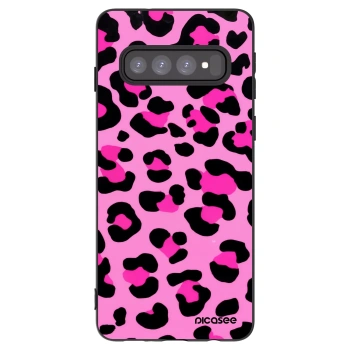 Picasee silikonowe czarne etui na Samsung Galaxy S10 G973 - Pink Tiger
