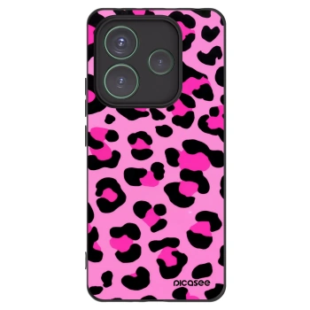 Picasee silikonowe czarne etui na Xiaomi Redmi Note 14 5G - Pink Tiger